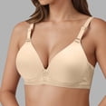 thumbnail image 2 of Bras for Women,Full Coverage Wireless Bras Plus Size Support Comfort Non Padded Breathable Soft Cup Everyday Wear,Sports Bras for Women,Beige,38, 2 of 5