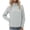 Gray, variant on Olyvenn Womens Stand Collar Contrast Zip Wind Shell Jacket, Short Length Elastic Hem Side Zip Pockets Slim Cut for Trail Walking Neighborhood Walk Mint Green XXXXL