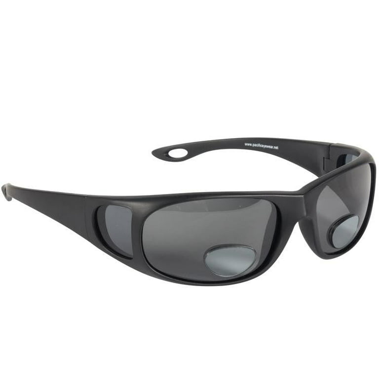 KnotMaster Rogue Black Polarized Bifocal Fishing Sunglasses Readers Unisex  Sports with Gray +2.50 Bifocals