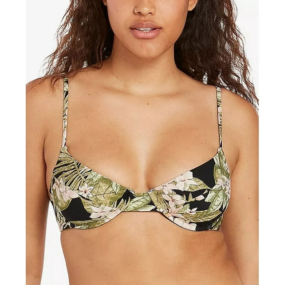 Volcom BLACK MULTI Juniors' Midnight Tropic Underwire Bikini Top, US X-Large