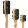 thumbnail image 2 of Wood Handle Men's Beard Brush Men Mustache Brushes Comb Double-sided Facial Hair Brush Male Face Message Shaving Brush Tool, 2 of 7