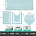 thumbnail image 3 of Ileading Bathroom Rugs Sets 4 Piece with Lid Cover Absorbent Microfiber Bathroom Shower Mat Set, Light Blue, 3 of 10