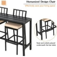 thumbnail image 5 of Metal Dining Bar Stools, Outdoor Bar Height Stool, Indoor Outdoor Stools with High Back & Cushions, Black Matte Finish, 29" Barstools for Patio, Bistro(2 Slat back stools with cushions, Black), 5 of 6