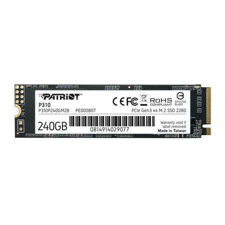 Patriot P310 240GB Internal SSD - NVMe PCIe Gen 3x4 - M.2 2280 - Solid State Drive - P310P240GM28