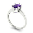 thumbnail image 2 of Solitaire Engagement Ring for Women - 1.5ct Natural Amethyst in 18K White Gold Promise Ring, 2 of 6