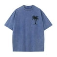 thumbnail image 5 of Men Printed Casual Sports Washed Distressed T-shirt Short Sleeve Round-neck Top Blouse, 5 of 5
