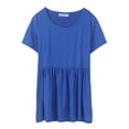 thumbnail image 4 of Camiseta elástica Colcomx de Cuello redondo manga corta para mujer talla grande, 4 of 8
