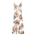 thumbnail image 4 of Kvture Maxi Dresses for Women Beach Summer Fashion Graphic Flowy Summer Long Dress Casual Loose Fit Maxi Dress White, 4 of 5