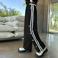 thumbnail image 2 of Zanarzt Teen Girl Wide Leg Pants Girls Summer Baggy Track Pants Drawstring Waist Long Wide Leg Sweatpants Back To School Clothes Black,6-7 Years, 2 of 8