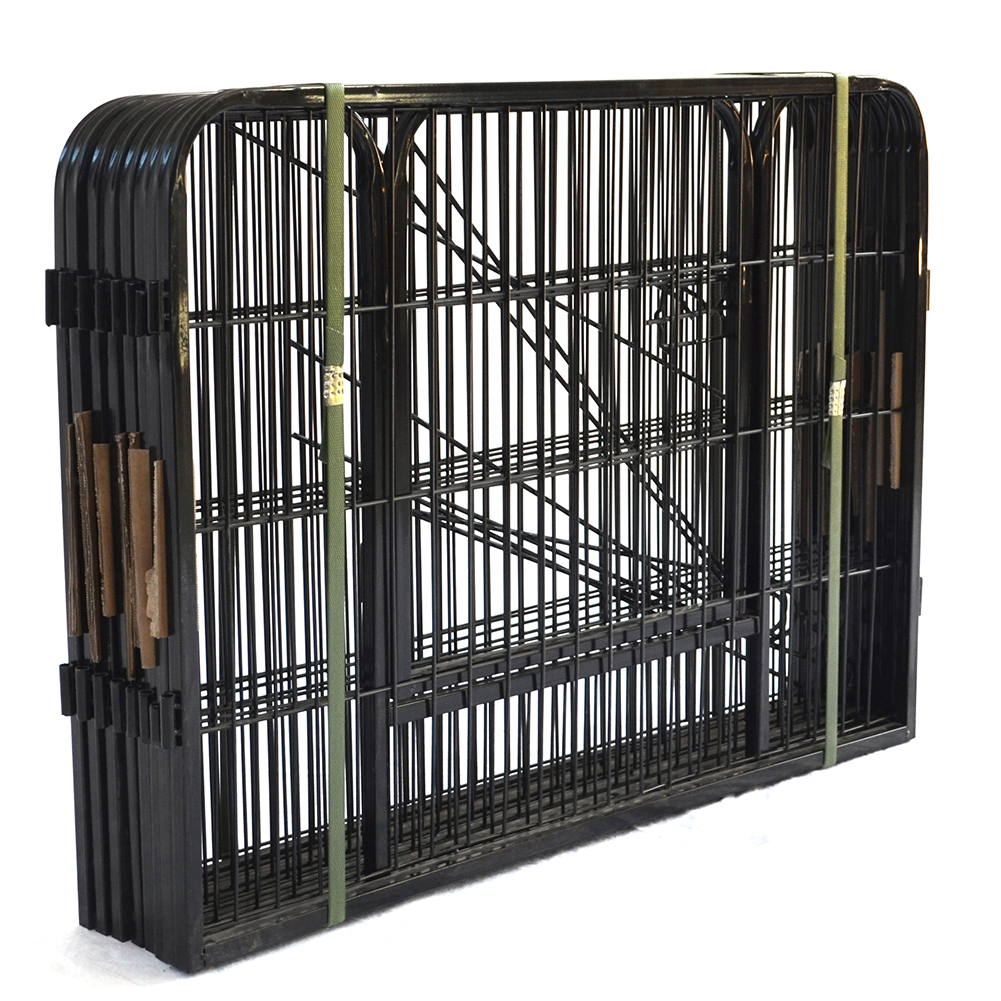 Kadyn Iron Pet Dog Playpen, Metal Pet Playpen for Yard, Pet Puppy Playpen with 16 Panels, Black