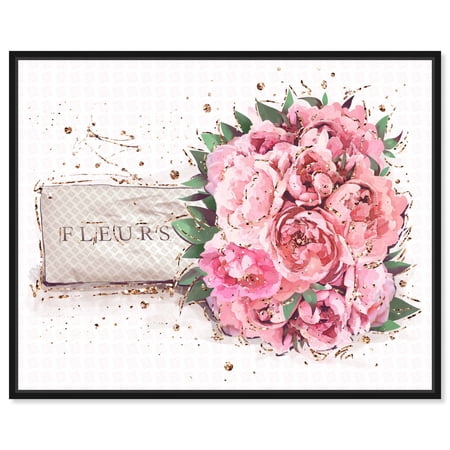 Beautiful Wrapping Canvas Flower Glam Farmhouse Wall Art by Art Remedy, Black Frame, 20" x 16"