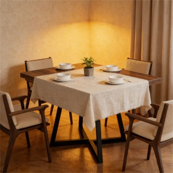 Square dining table, wooden kitchen dining table, classic design, black metal frame (table only)