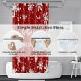 thumbnail image 4 of Snowflakes Shower Curtain for Bathroom Merry Christmas Decor Stall RV Shower Curtain Set with Hooks 36x72inches Red White Snow Flowers X-mas Waterproof Fabric Shower Curtains, 4 of 6