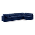 thumbnail image 1 of Meridian Furniture Indulge 164" Velvet L-Shaped Modular Sectional in Navy, 1 of 10