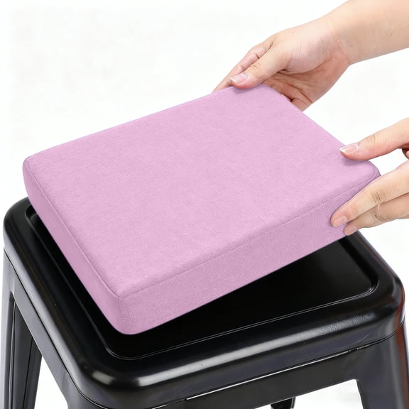 Linen Dining Chair Cushion, Square Kitchen Chair Pad with High-Density Sponge and Non-Slip Bottom, Comfortable Seat Cushion for Home and Restaurant Use