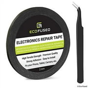 ECO-FUSED ADHESIVE STICKER TAPE FOR USE IN CELL PHONE REPAIR - 2MM TAPE - ALSO INCLUDING 1 PAIR OF TWEEZERS/ECO-FUSED MICROFIBER CLEANING CLOTH (BLACK