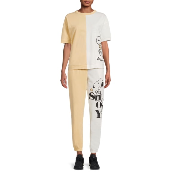 Gossip Girl Women's and Women's Plus T-Shirt and Joggers Sleep Set, 2-Piece