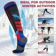 thumbnail image 6 of 2 Pairs Merino Wool Ski Socks, Men Women Compression Snowboard Winter Thermal Socks for Skiing, Snowboarding, Cold Weather, Winter (Redblue USA Size 6.5-8), 6 of 6