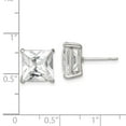 thumbnail image 5 of 925 Sterling Silver 10mm Square CZ Basket Set Stud Earrings, 5 of 5