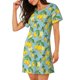 thumbnail image 2 of Disketp Lemon (3) para Camisón Corto de Manga Corta para Mujeres, Camisón Cómodo con Escote Redondo, Bonito y Confortable, 2 of 6