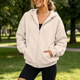 thumbnail image 4 of Neewe Women's Lightweight Hoodies Full Zip Up Oversized Sweatshirts with Pockets Long Sleeve Thin Casual Hooded Spring Fall, 4 of 8