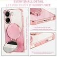 thumbnail image 5 of Kickstand Case for Xiaomi Poco C65 Cover Soft TPU Silicone Phone Case with Luxury Magnetic Mirror Stand Shell for Women Men Anti-Fall Protective Cover Compatible with Xiaomi Poco C65 Case, 5 of 7