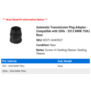Automatic Transmission Plug Adapter - Compatible with 2006 - 2012 BMW 750Li Base 2007 2008 2009 2010 2011
