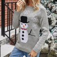 thumbnail image 2 of Sweater Women Snowman Warm Sweater Knitted O-neck Sweater Z, 2 of 5