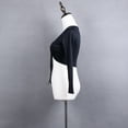 thumbnail image 3 of Long Sleeve Women'S Ruched Drawstring Front V Neck Crop Dance Tee Top For Ladies, 3 of 7