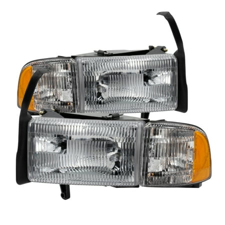 Oem Corner - Xtune Dodge Ram 1500 94-01 OEM Style Headlights w/ Corner Chrome HD-JH-DR94-OE-C