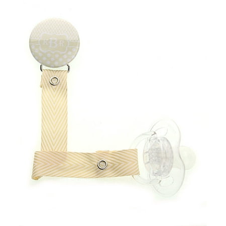 Personalized Monogram Chevron Polka Dot Pacifier Clip
