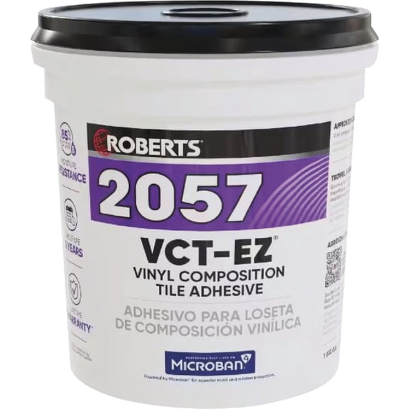 Roberts Vinyl Composition Tile Adhesive 2057 - For VCT Installation - 1 Gal, Clear