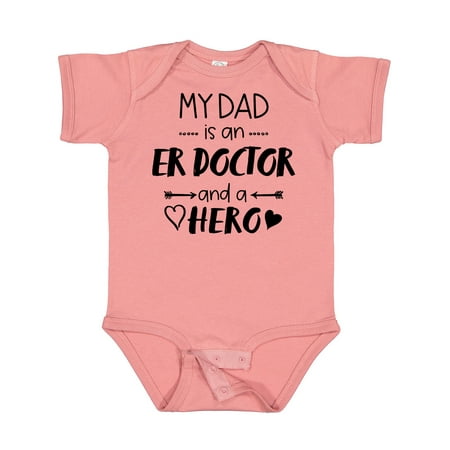 

Inktastic My Dad is an ER Doctor and a Hero Boys or Girls Baby Bodysuit