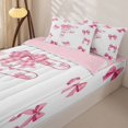 thumbnail image 3 of Catabedysis Bows Initial Letter Zipper Full Size Comforter Sets with Fitted Sheet and 2 Pillowcases,Coquette Bowknot Alphabet F Zipper Bedding Set For Girls,Pink Reversible,4-Piece, 3 of 7