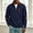 Navy, variant on Mens Corduroy Quarter Zip Sweatshirts Long Sleeve Casual Baggy Pullover Warm Fleece Sweaters Stylish Daily Comfort Relaxed Tops