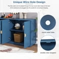 thumbnail image 6 of TUANLUO Buffet Sideboard, Accent Cabinet with 4 Doors, Modern Buffet Cabinet with Adjustable Shelves, Wood Storage Cabinet Furniture for Kitchen Dining Room Living Room, 60"L x 15"W x 30"H, Blue, 6 of 10
