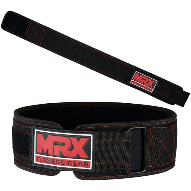 MRX Weight Lifting Belt Crossfit Fitness Training Bodybuilding Gym Back Support 4" Wide (Large