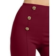 thumbnail image 4 of J. METHOD Women’s High Waisted Sailor Bell Bottom Elastic Waist Long Pants Made in USA NEWP44 Burgundy XL, 4 of 5