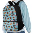 thumbnail image 4 of HUIACONG Bear Dog Pattern Backpack for Middle School Girls Large Capacity Ergonomic Padded Straps Wear‑Resistant for Kids Students 6‑18 Daily Use, 4 of 6