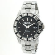 Elgin Adult Male Pave Link Analog Watch in Silver (FG160022)