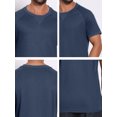thumbnail image 7 of DARING DIVA Men's Waffle Fabric Classic Crew Neck Raglan Short Sleeves L Navy Blue, 7 of 7