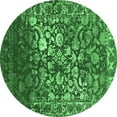 thumbnail image 1 of Ahgly Company Indoor Round Abstract Emerald Green Contemporary Area Rugs, 7' Round, 1 of 4