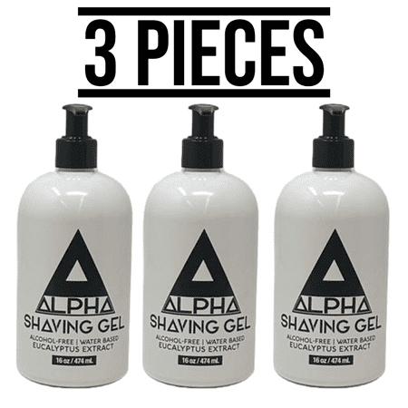 3X Alpha Shaving Gel Pro Barber Avoid Razor Burn Water Based Moisturizes 16 oz