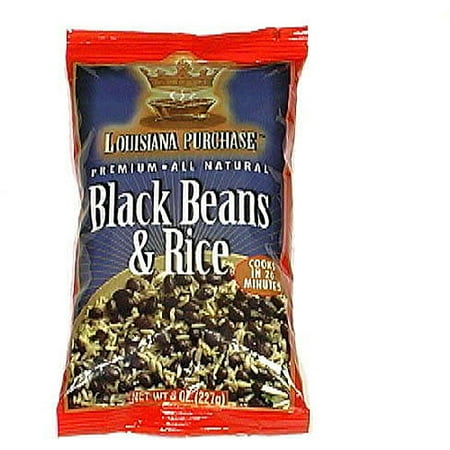 Louisiana Purchase Premium Natural Black Beans & Rice, 8 oz (Pack of 12)