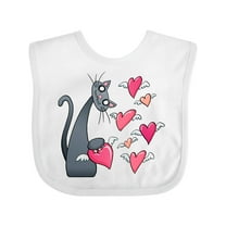 Inktastic Cat Versus Valentine’s Day Hearts with Wings Boys or Girls Baby Bib
