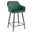 thumbnail image 6 of SAFAVIEH Cataleya Square Mid Back Counter Stool, Malachite Green/Black, 6 of 10