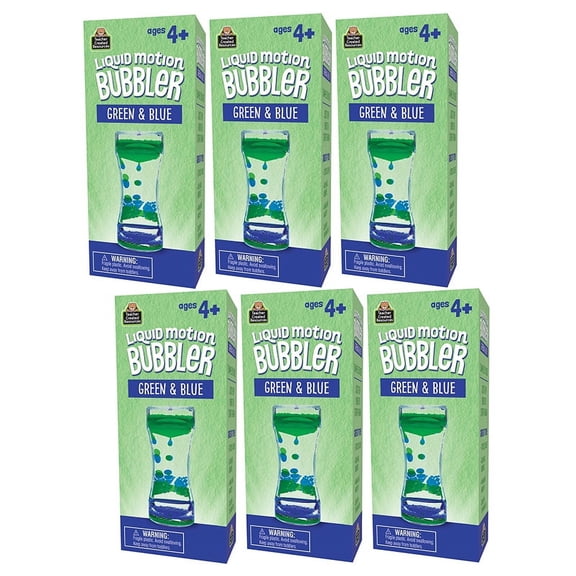 Teacher Created Resources Liquid Motion Bubbler, Green & Blue, Pack of 6