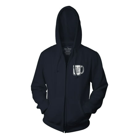 The Office World's Best Boss Dunder Mifflin Long Sleeve Graphic Zip-Up Hoodie Royal Blue
