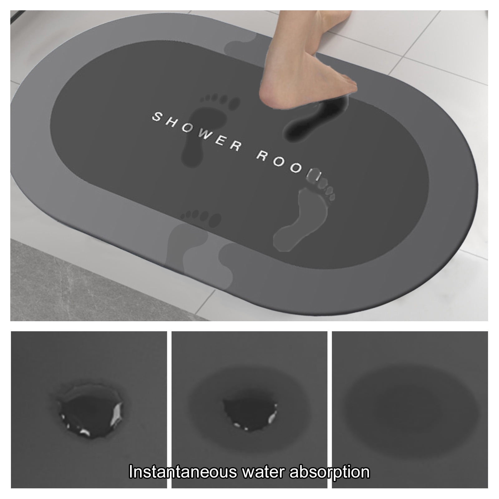 Generic Water Absorbing Bath Mat - Waterproof Bathroom Mat - Rubber Mats for Bathroom - Self Drying Bathroom Mat - Home Bath Mat Super Absorbent - Bathroom Rugs - Bath Mat Quick Dry