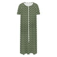 thumbnail image 4 of Censtreet Women Zipper Robe Short Sleeves Loungewear Dress Full Length Sleepwear Pockets Housecoat Nightgown Long Bathrobe S-XXL, 4 of 7